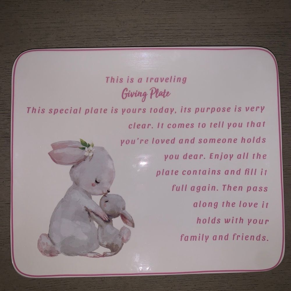 Vintage Mommy & Baby Bunny Easter Giving Plate